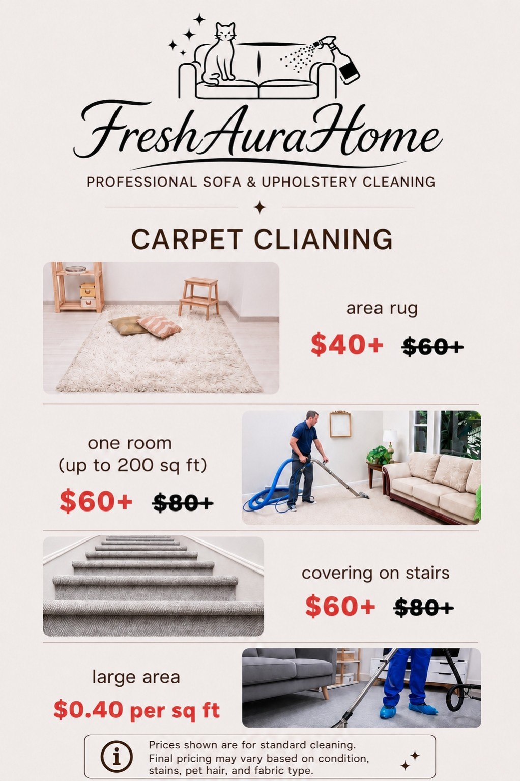 Carpet and rug cleaning prices