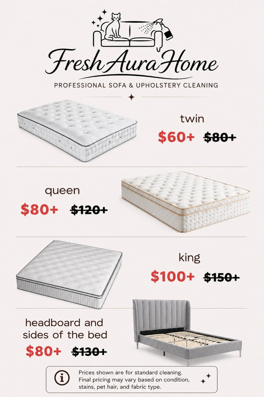 Mattress cleaning prices